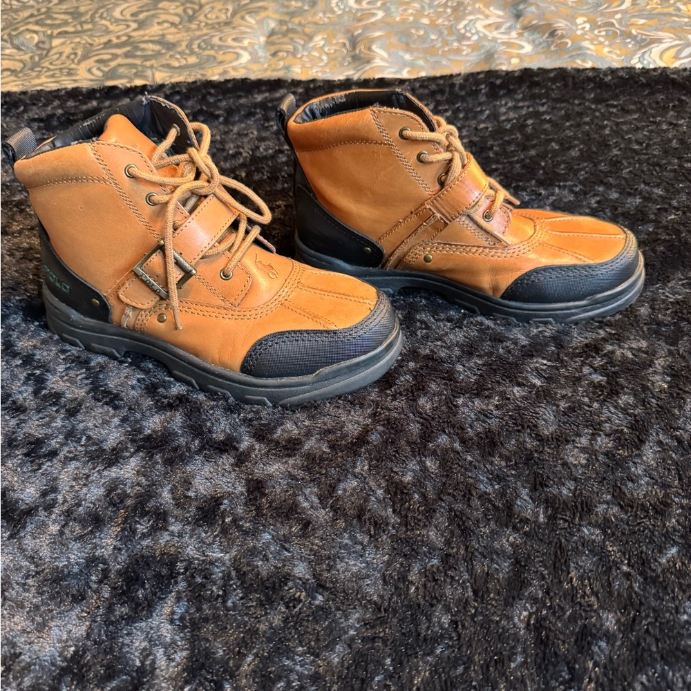 Polo by Ralph Lauren Tan and Black Kids Boots